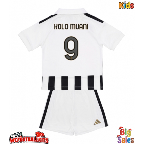 Juventus Randal Kolo Muani #9 Replica Home Stadium Kit for Kids 2026-27 Short Sleeve (+ pants)